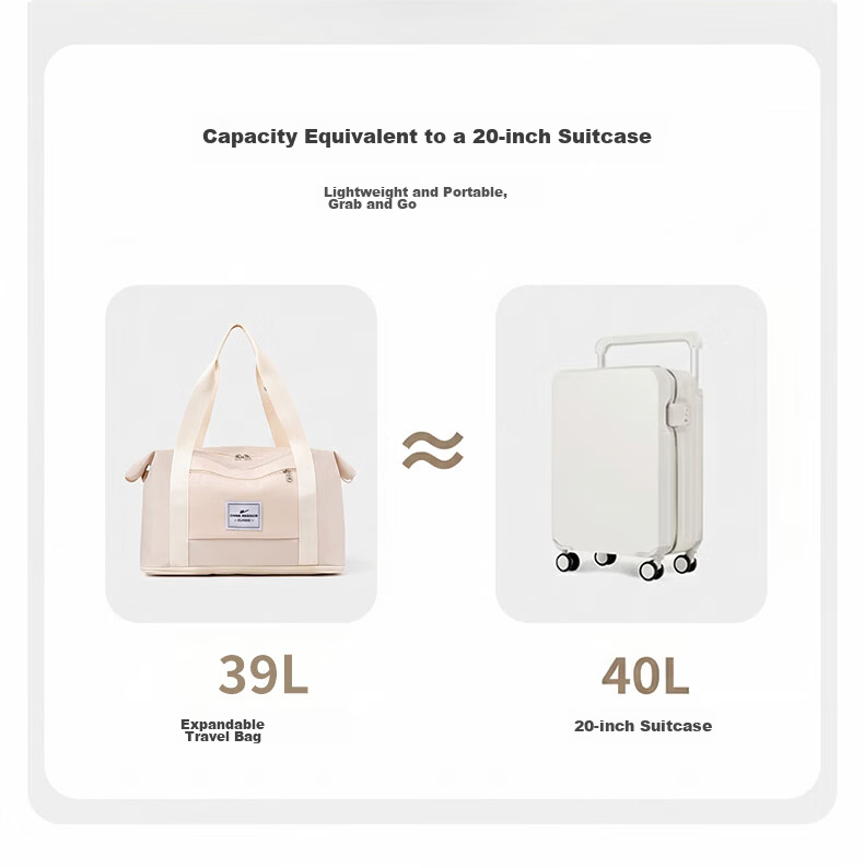 Warrior Women's Large Capacity Handbag Travel Bag Expandable Luggage Bag for Short Trips Business Travel Storage Bag 14