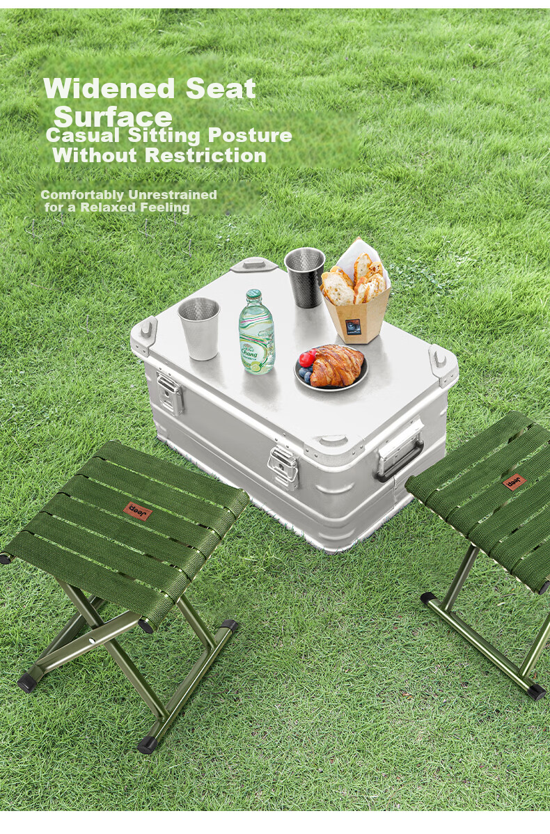 JEEP Folding Stool Portable Outdoor Chair Home Folding Bench Leisure Seat Queue Helper Medium Size Army Green 10