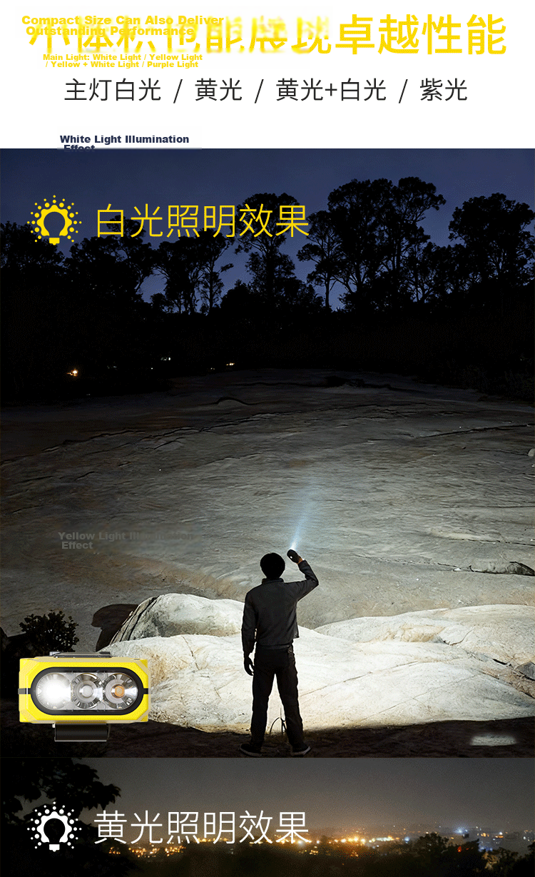 Cavalry Magnetic Mini Outdoor EDC Work Light Small Flashlight Ultra-Long Battery Life Stepless Dimming Strong Magnetic Rechargeable Torch 8