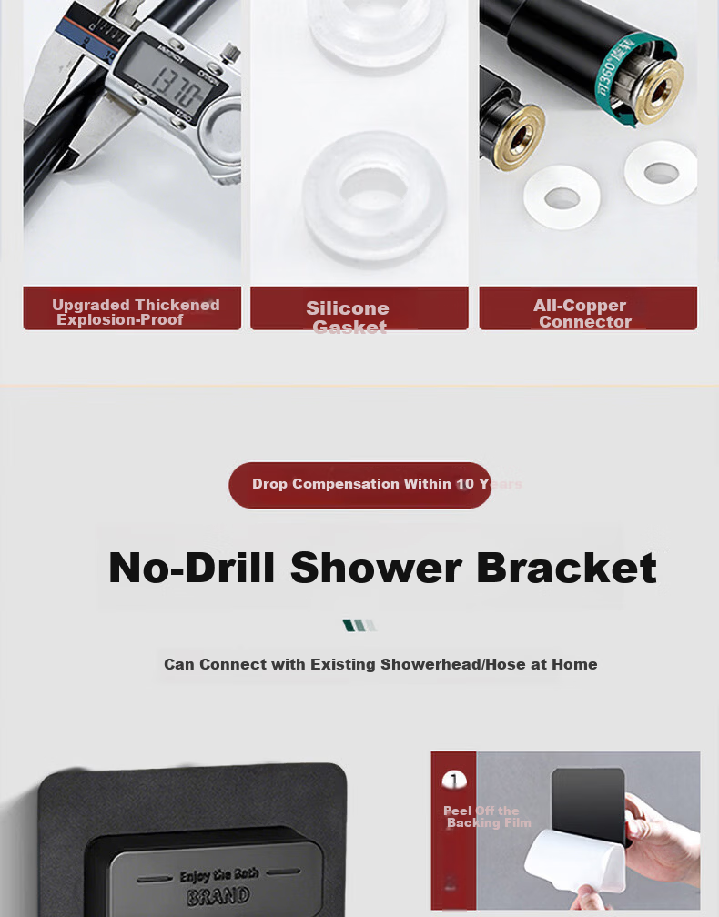 BOONEN High-Pressure Shower Head Large Panel Powerful Water Flow Bathroom Shower Heater Rainfall Showerhead 16