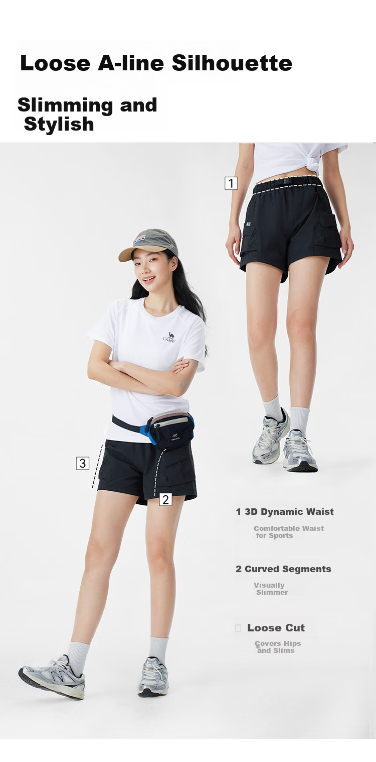 CAMEL Outdoor Quick-Dry Women's Shorts 26 Summer Sun Protection Cooling Breathable Hiking Mountaineering Shorts 9018 (Li Keyi Style) 4