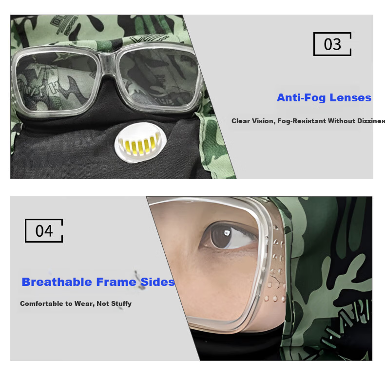 Aideer Shawl-Style Dustproof Cap Windproof Outdoor Work Workshop Denim Head Cover Anti-Fog Lens with Breathing Valve CW059149 4