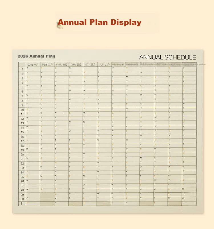 HERO 2026 Desk Calendar Work Secretary Desktop Ornament Thickened Large Size Non-Curling High-Quality Large Grid Large Font Calendar Customizable Popular Item 9