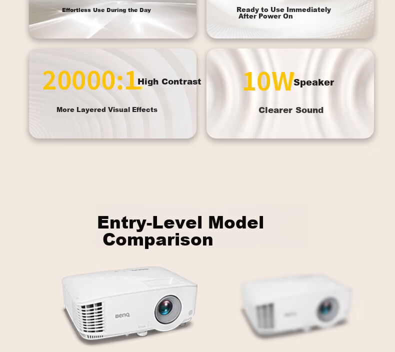 BenQ E545 High Brightness Smart Projector Office Projector (4000 Lumens, Mobile iPad Screen Mirroring, USB Direct Read) [Standard Package + HD Cable] 1