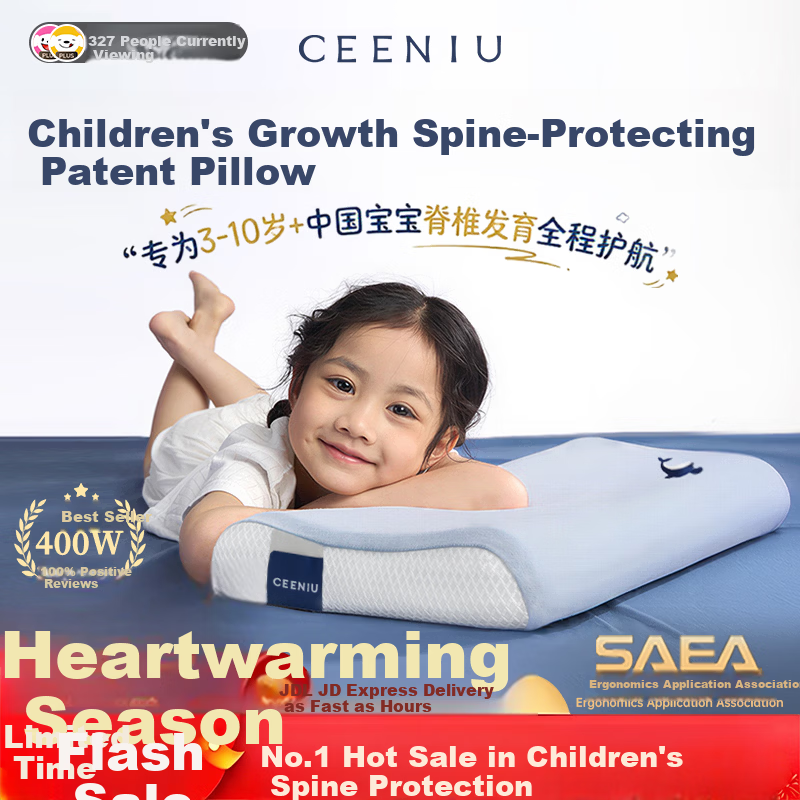 CEENIU Children's Pillow Neck and Spine Support Memory Foam Pillow for Ages 3-12, Trusted by Over 4 Million Moms