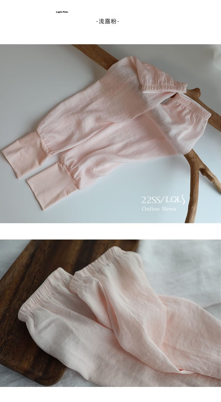 Lagur Natural Close Japanese Tencel Linen UV Protection Large Size Cooling Arm Sleeves for Women Summer Loose Sleeve Covers Water Dew Pink 12