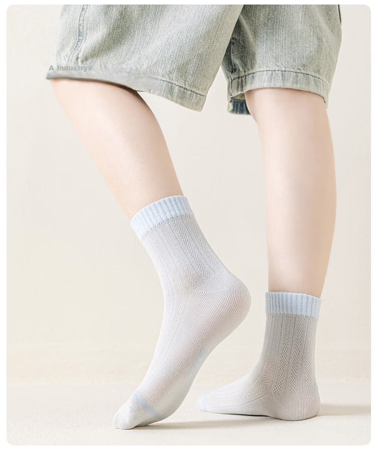 Little Pig Banner Kids Socks Summer Thin Mesh Breathable School Style High Elastic Seamless Anti-Pilling Boys Socks A-Class Combed Cotton 6