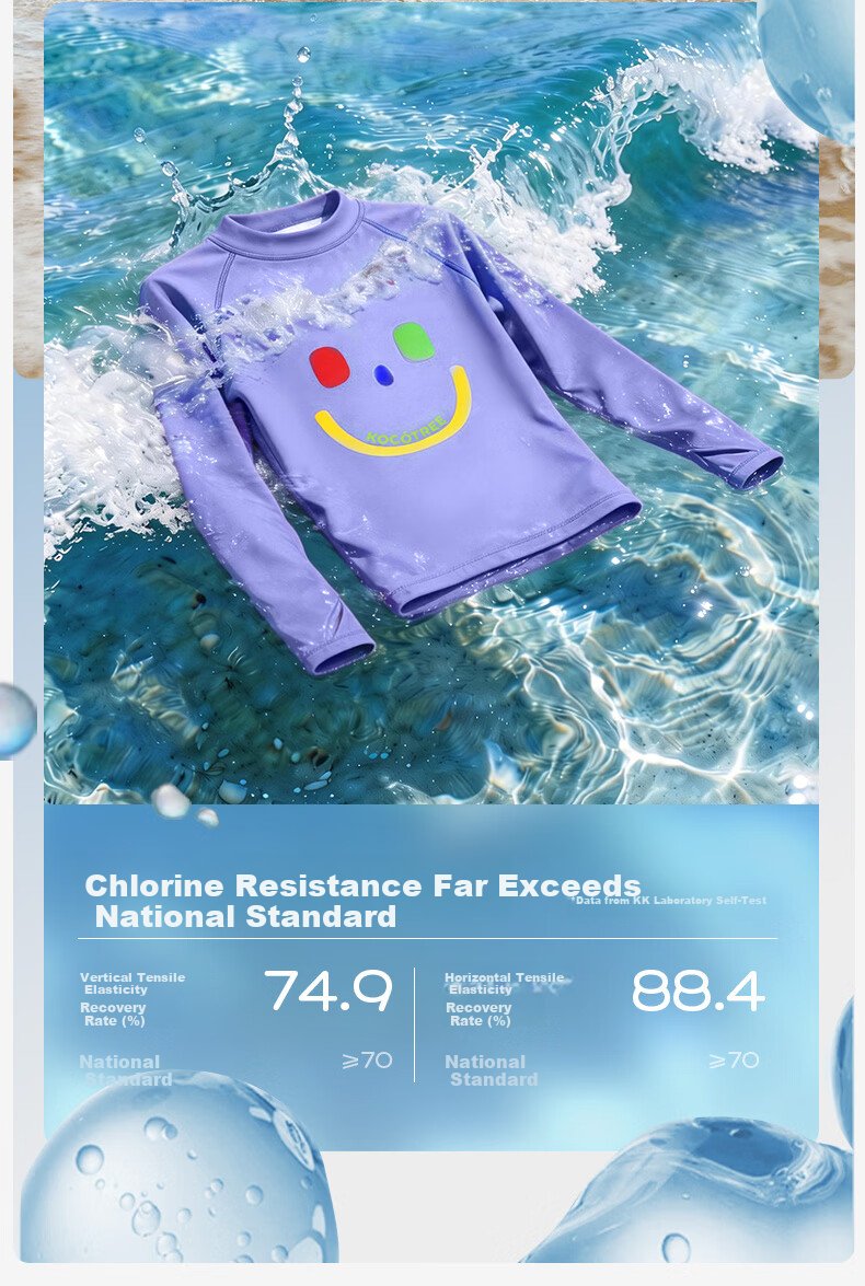 Kocotree KK Tree Kids Swimwear High-Visibility Highlight Swimming Set Boys Girls Long Sleeve Long Pants Sun Protection Three-Piece Set 28