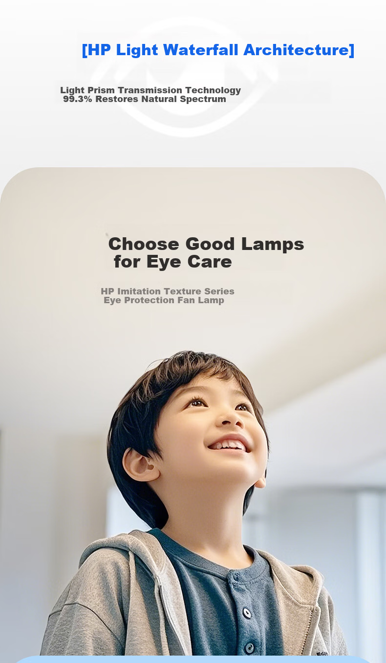 HP Eye-Care LED Vintage Style Remote Dimmable Integrated Ceiling Fan Light Zhongshan Lighting with Installation Package 5