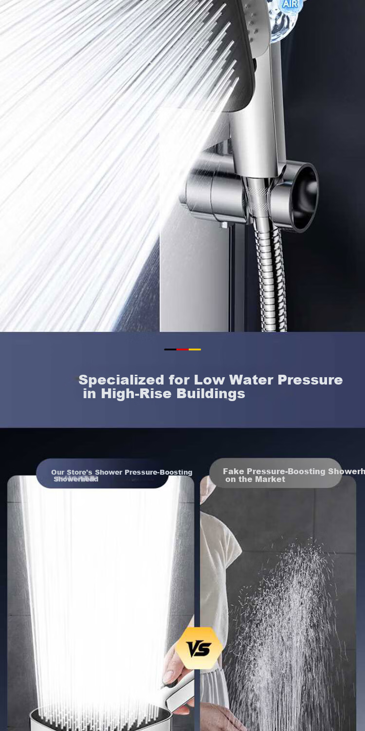 Del 28-Year Brand Pressure-Boosting Multifunctional Large Shower Panel Handheld Shower Head Hose Set for Home 4