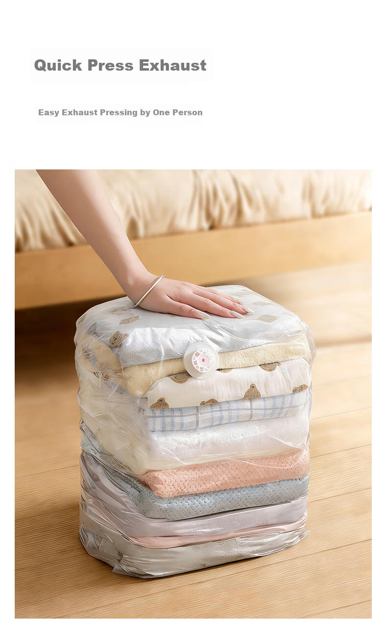 Bonny Home Vacuum Compression Storage Bags for Clothes, Quilts, Down Jackets, Special Air Extraction Organizing Bags, Cotton Quilt Travel Clothing Dividing Bags 3