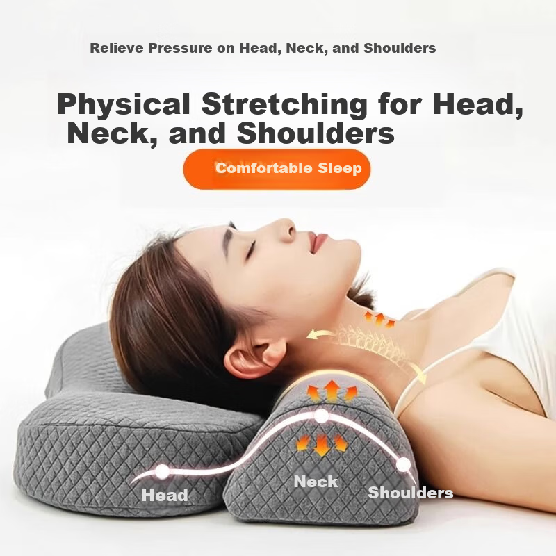 Aijiepu Cervical Pillow Neck Support Pillow Memory Foam Anti-Snore Deep Sleep Pillow for Adults Cervical Spondylosis Nap Pillow 4