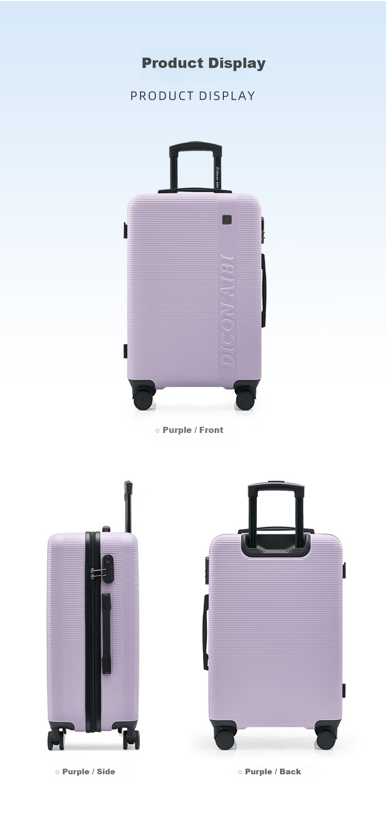 DICON AIBI 20-inch Carry-on Luggage High-Quality Durable Large Capacity Lightweight Travel Suitcase with Trolley and Password Lock 9