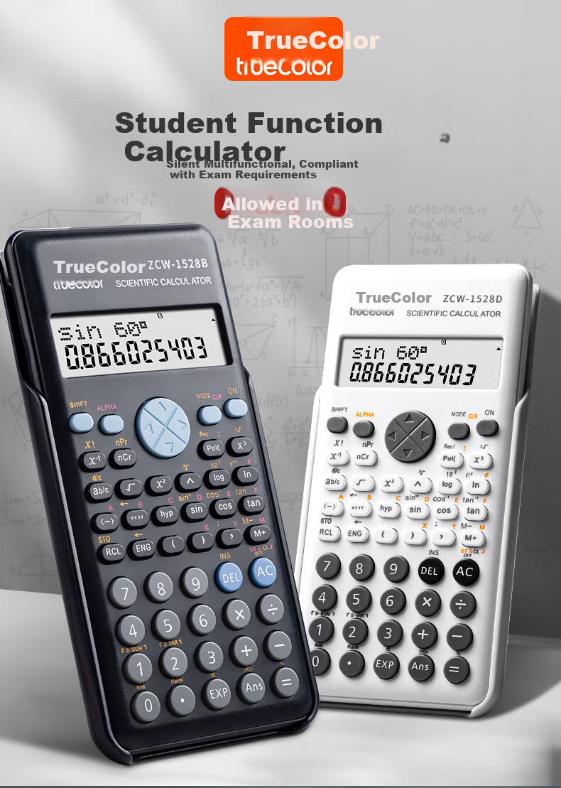 TRUECOLOR Scientific Calculator Multifunctional Financial Accounting Calculator for Students White Single Pack 1