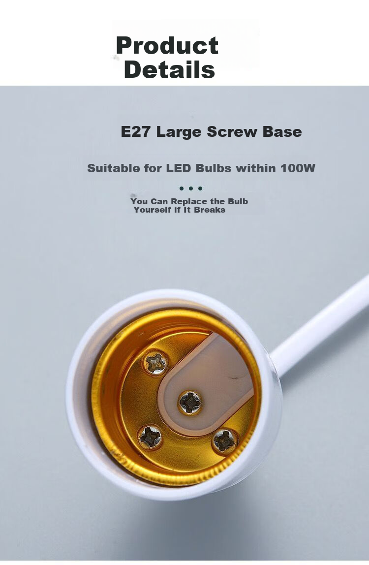 Yunzhizhuo E27 Screw Socket Lamp Holder with Switch and Plug Extension Cord Hanging Pendant LED Bulb Holder 5m Cable (Actual Length 4.1m) 5