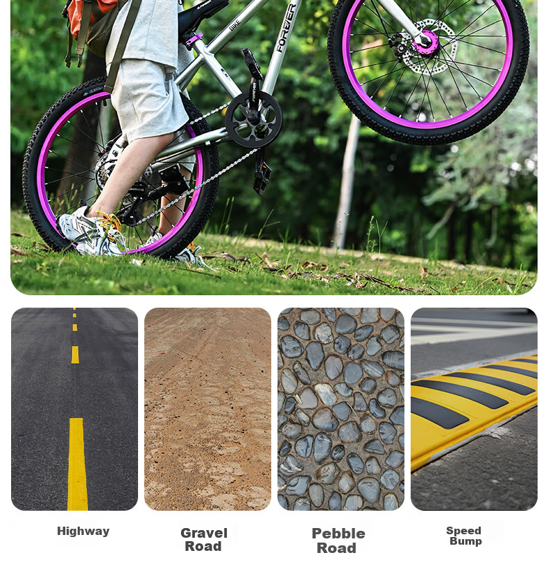 FOREVER Aluminum Alloy Children's Bicycle 6-12 Years Boys and Girls Student Bike Ultra-Light Gear Mountain Bike 20 Inch 14