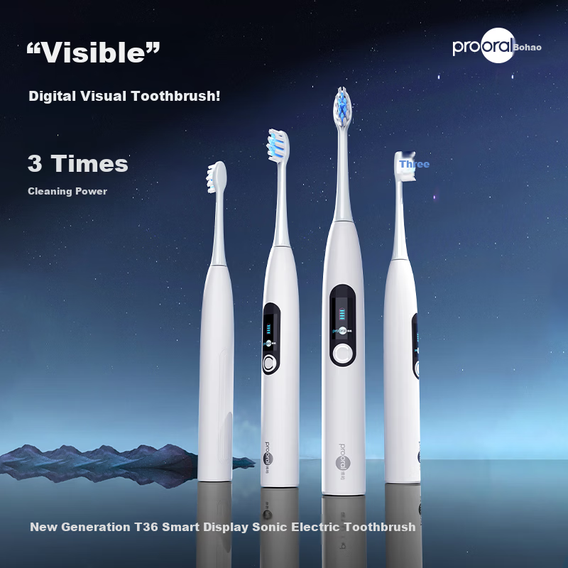 Bohao T36 Electric Toothbrush Smart Sonic with Screen Adult Automatic Toothbrush Price Guarantee 618