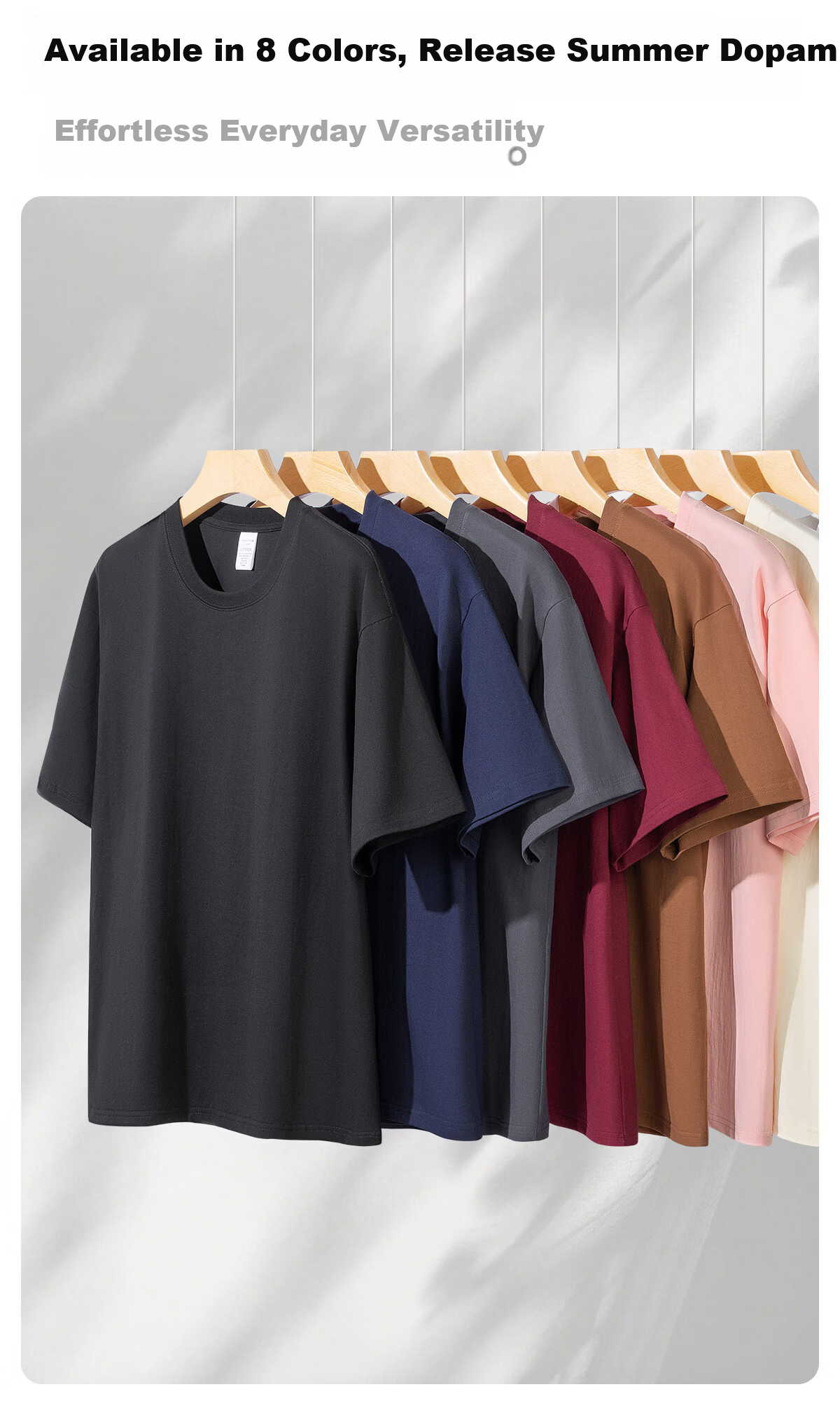 ROMON 100% Cotton Men's Short Sleeve T-Shirt [10A Antibacterial] Casual Solid Color Base Layer Tee 7