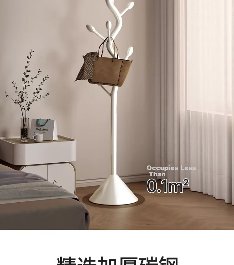 Yixuan Floor Clothes Rack Bedroom Coat Rack Bedside Hanging Rack Simple Standing Home Storage Rack Black 9