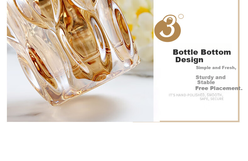 Shengshi Taibao Bohemian Crystal Glass Vase Transparent Hydroponic Container Flower Arrangement Table Decoration Amber 24cm 14