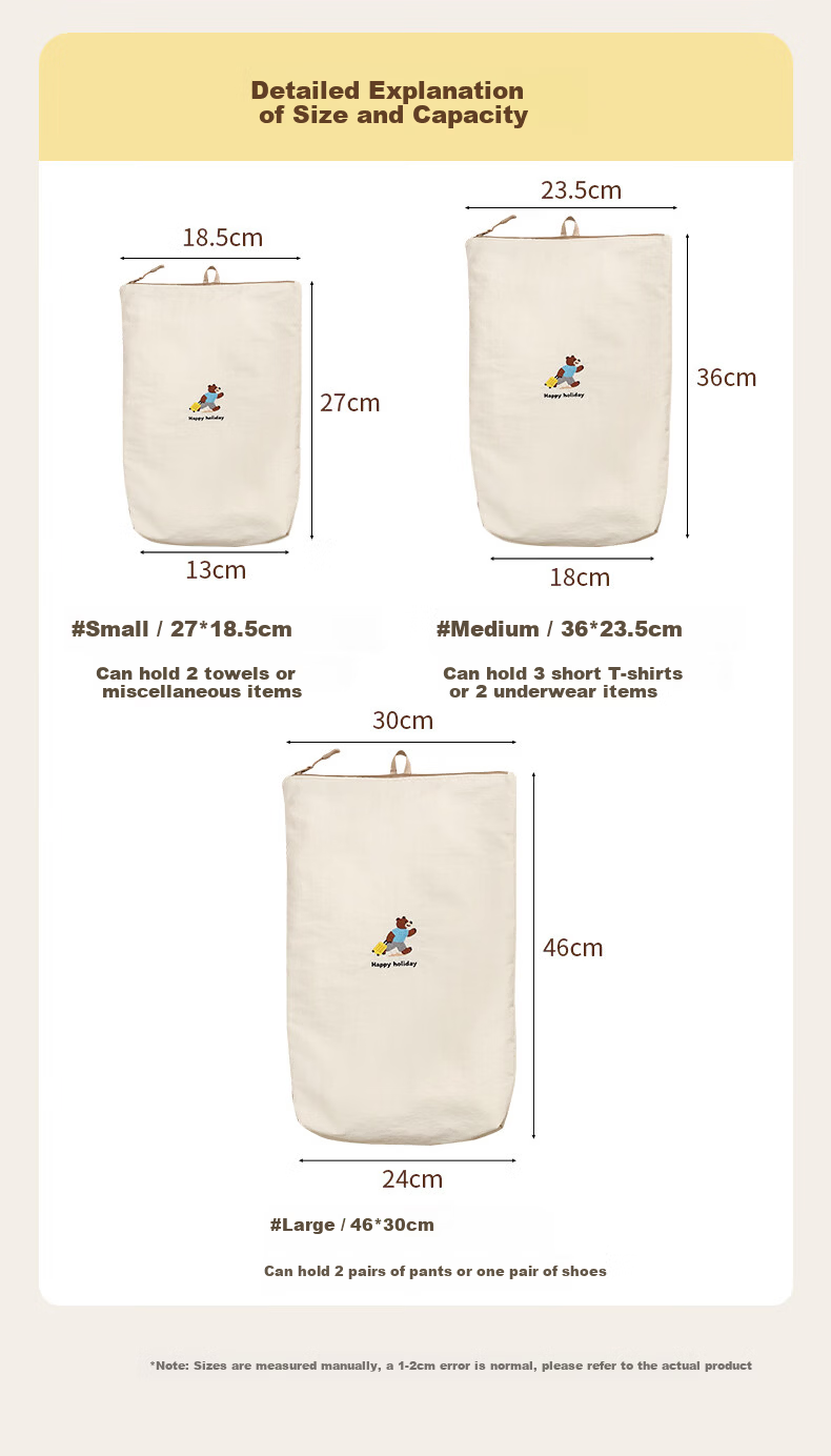 Baicaoyuan Travel Clothes Storage Bag Waterproof Wet and Dry Clothing Organizer Luggage Packing Pouch Portable 16