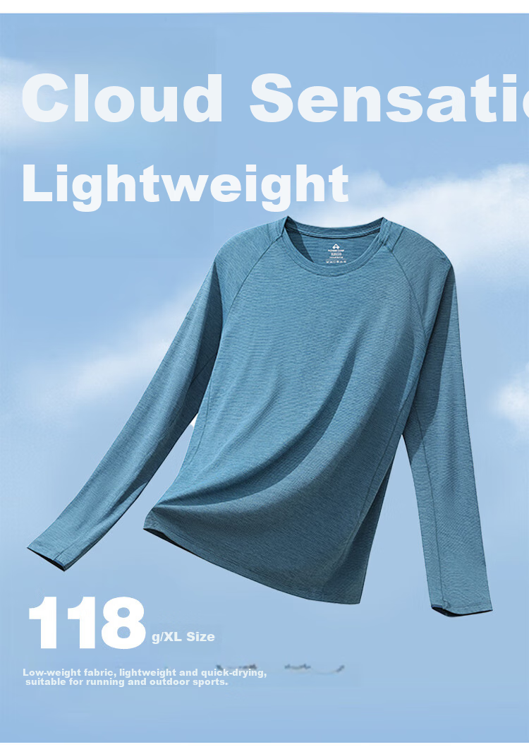Toread Quick-Dry Long Sleeve T-Shirt Men Outdoor Summer Moisture-Wicking Breathable Ultra-Thin High Elasticity Sports Hiking Mountaineering Base Layer Shirt 5