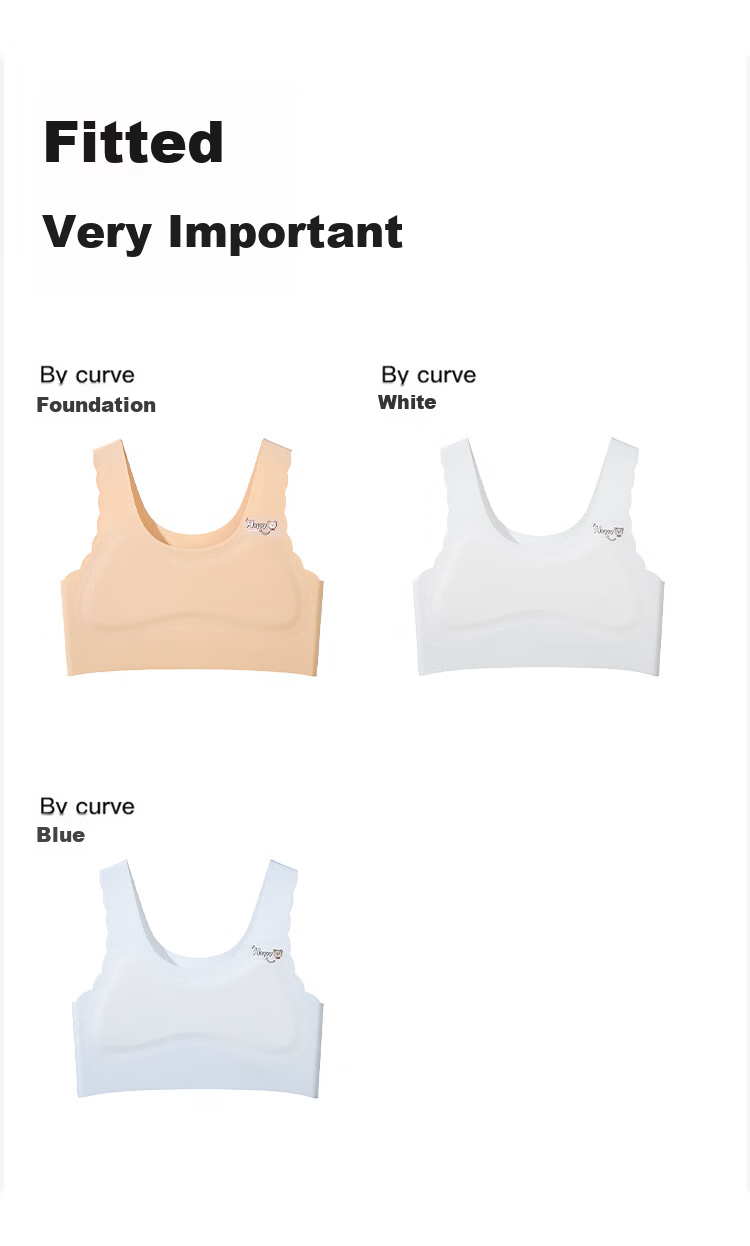 Herbal Natural Color Development Stage Girls Bra Kids Underwear Anti-Peek Seamless Children's Sports Shockproof Bra for Primary School Stage 1 and 2 8