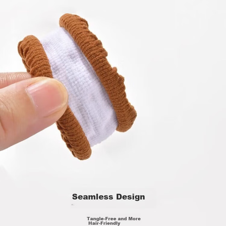 Yefili 10-Pack Thickened Scrunchie Hair Ties High Elasticity Ponytail Bun Hair Bands Black 9