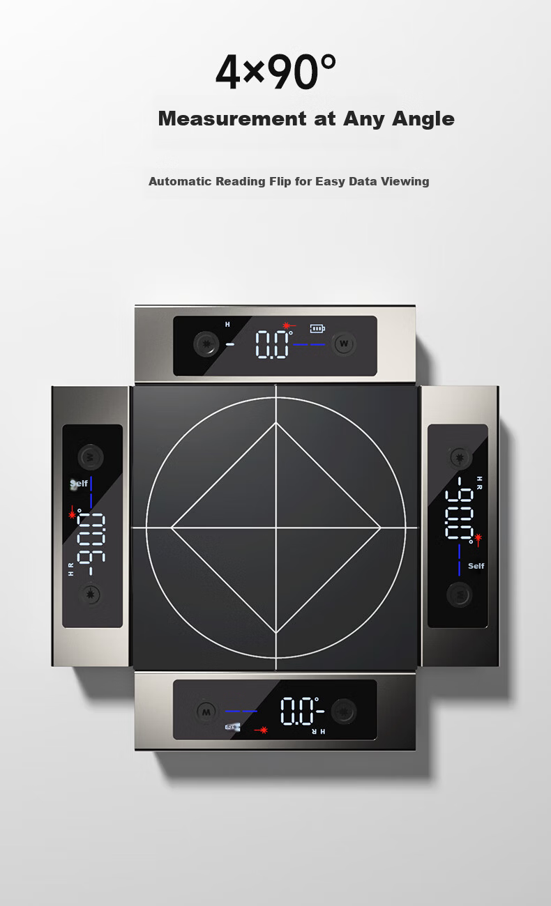 DELIXI ELECTRIC Laser Digital Inclinometer High Precision Angle Meter Magnetic Metal Level Household Angle Ruler 4