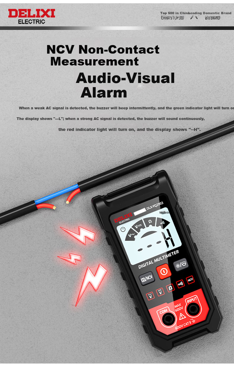DELIXI ELECTRIC Digital Multimeter Smart Anti-Burn Ammeter Household Electrician High-Precision Mini Fully Automatic Universal Meter YQ2903 10