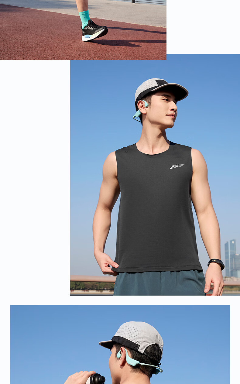 Jordan Feiying PB Men's Sports Vest 2026 New Wide Shoulder Marathon Running Shirt Moisture-Wicking Quick-Dry Sleeveless T-Shirt 8