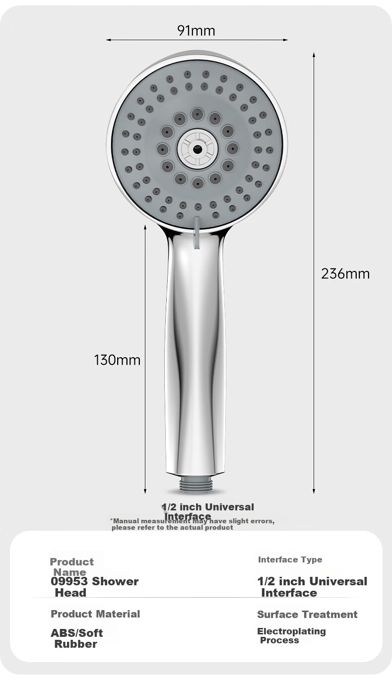 Haili Bathroom Large Hole Shower Head Shower Heater High Flow Handheld Shower Head Universal 09953 1