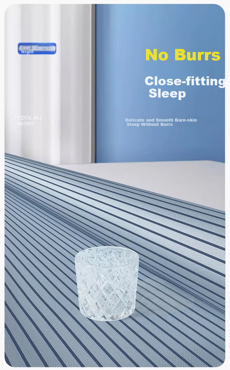 Nanjiren Class A Antibacterial Carbon Fiber Cooling Mat Summer Ice Silk Air-Conditioned Soft Mat Washable Cooling Bed Sheet for 1.8m Bed 5