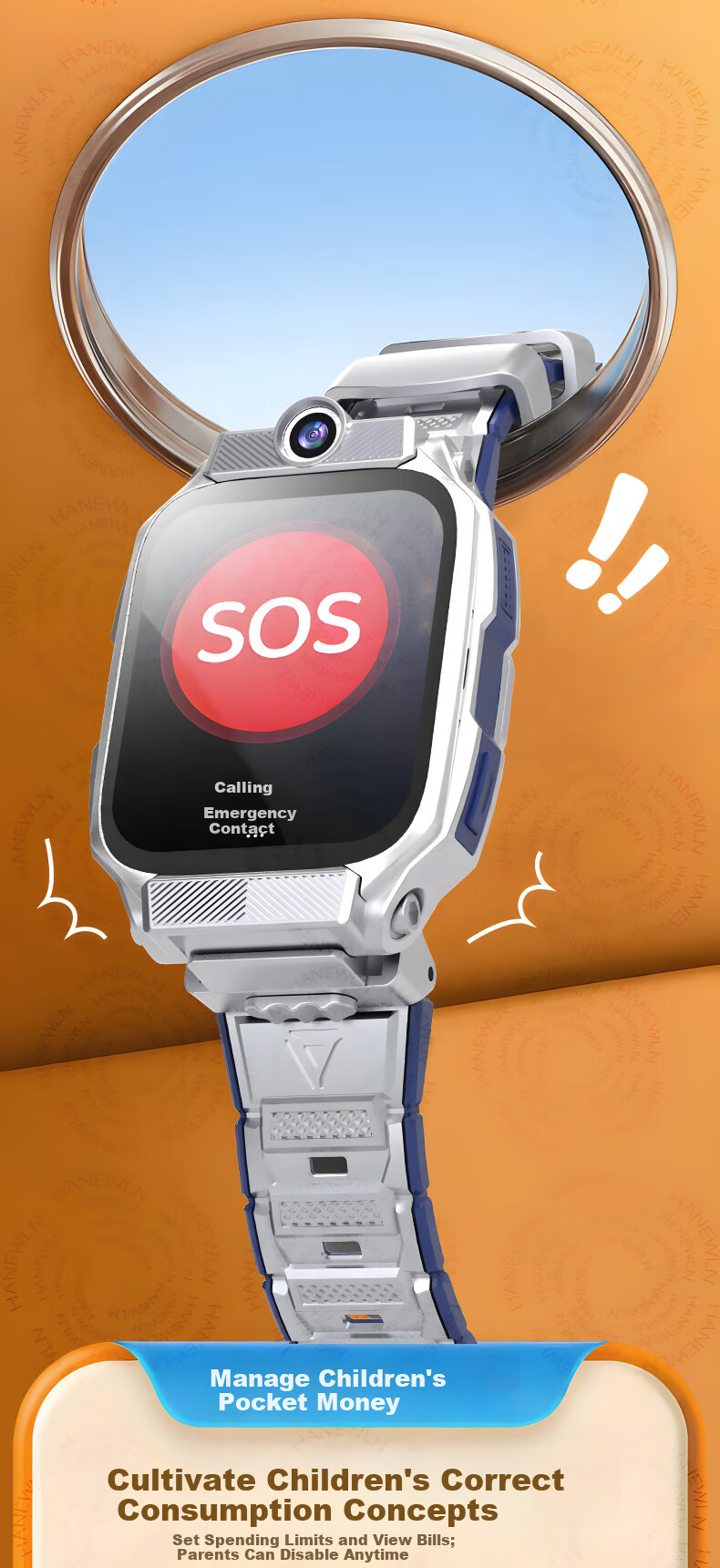 HUCATIER Kids Phone Watch for Children Ages 3-12, Remote Control, Accurate Positioning, 5G Full Network Connectivity 19