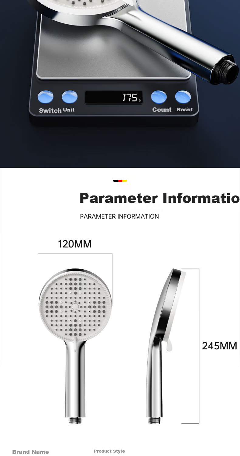 HOMK German High-Pressure Shower Head with Powerful Water Flow, Shower Sprayer, Large Water Output, Showerhead 11