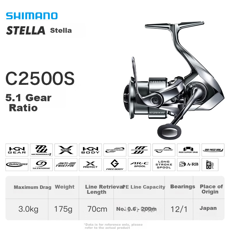 SHIMANO Spinning Reel 22 Stella STELLA Lure Fishing Reel Smooth Long Cast C2500S