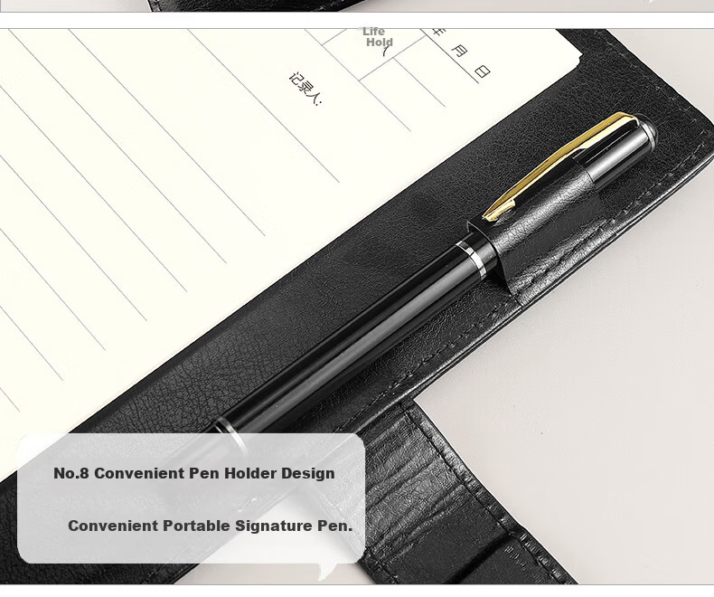 Xuchenwenju Business Meeting Notebook, B5 Leather Cover Soft Notebook, 96 Pages 192 Sheets, Office Meeting Journal, Meeting Minutes Record Book, 18K Work Diary with Customized Logo 13