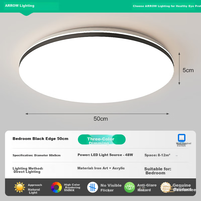 ARROW Arrow Pure Light Source Bedroom Ceiling Light Nordic Dining Room Balcony LED Lamp