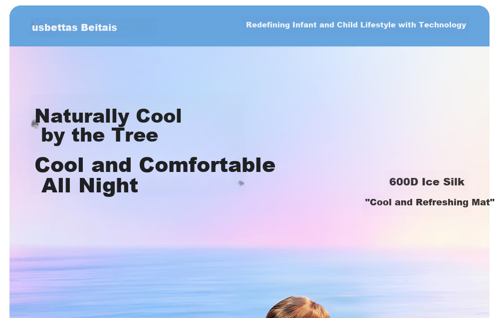 Beitais Baby Cooling Mat Breathable Ice Silk Mattress for Toddler Kindergarten Nap Bed Cloud Whale Fantasy 100*56cm 4