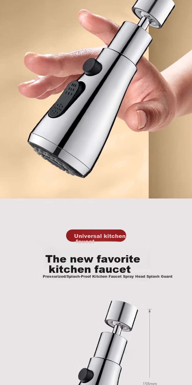 Delr [28 Years Brand] Kitchen Faucet Extender Splash Guard Universal Rotatable Sink Aerator 8