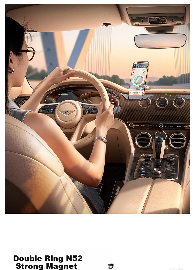 Lisen [Best Seller Million | Ring Moon Pro] Car Phone Holder 2026 New Magnetic Vacuum Suction Cup 14