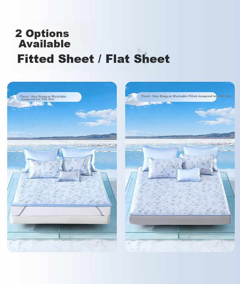 Mercury Home Textiles Ice Silk Cooling Mat 1000D Cooling Mat Baby Grade A Antibacterial Mite Resistant Breathable Foldable Machine Washable 1.2m Bed 18