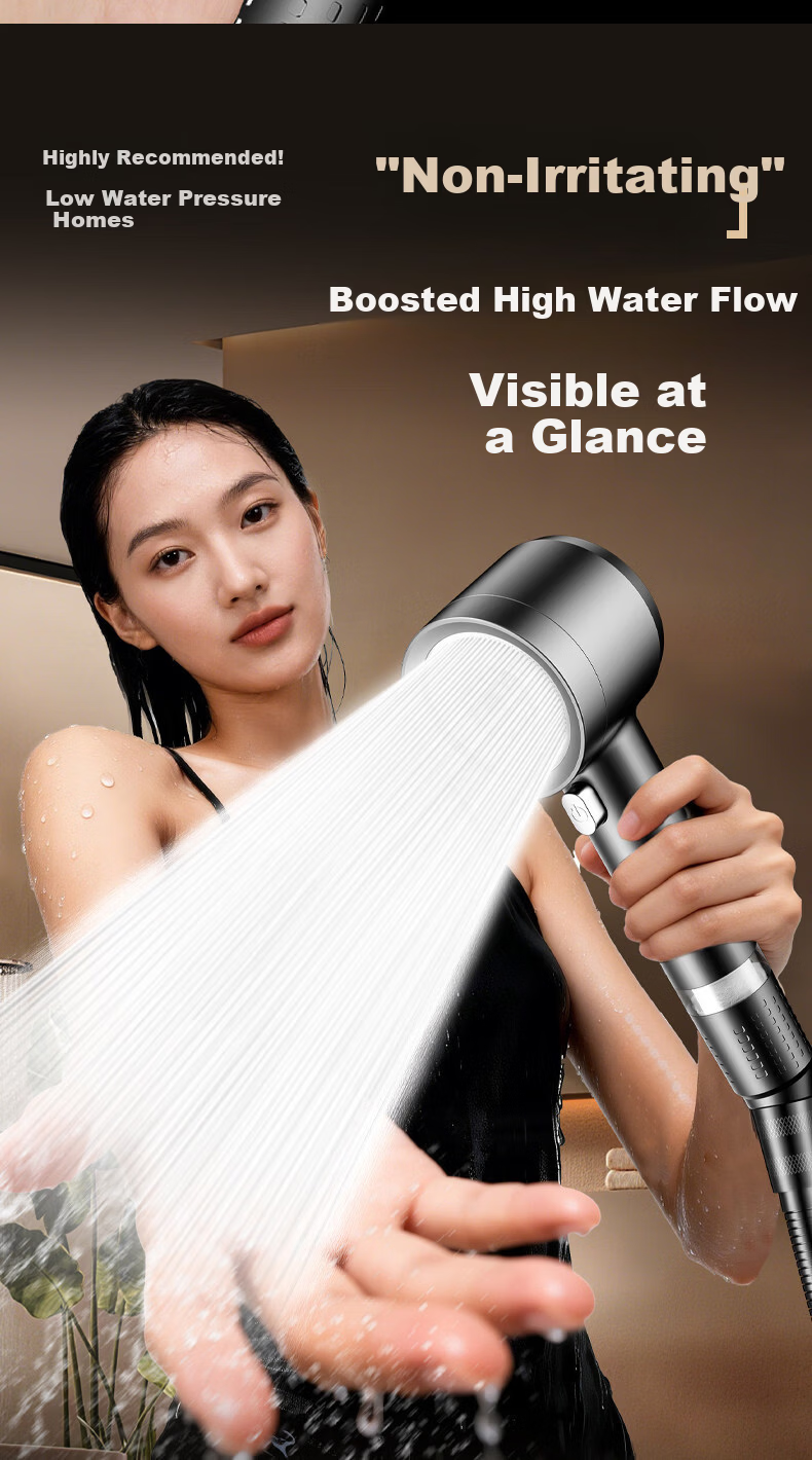 WUZORY [Germany] High-Pressure Shower Head Powerful Bathroom Multi-Function Handheld Shower Sprayer 13