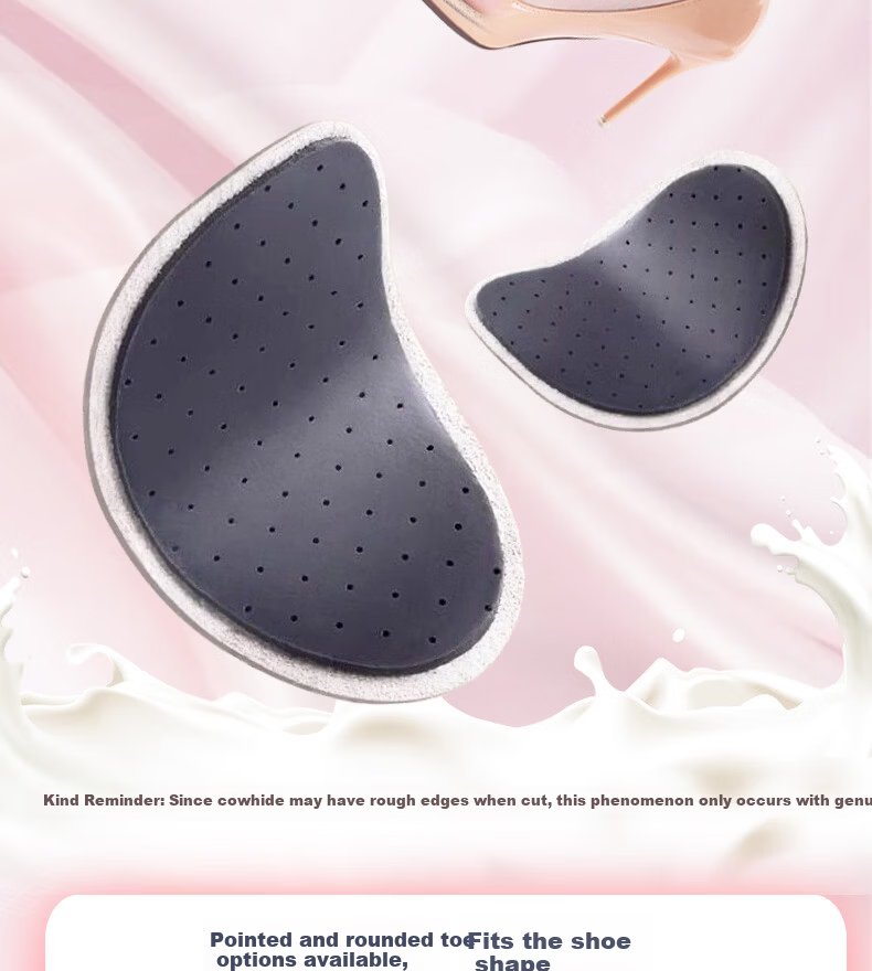 Huabaochi Cowhide Forefoot Insole Half Pad High Heel Leather Shoes Foot Pad Half Size Genuine Leather Half Insoles Women Shock Absorption Anti-Friction 5