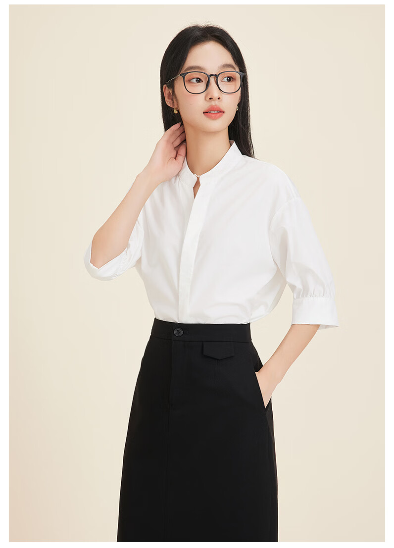 Dajiasi Women's White Short Sleeve Shirt Formal 2026 Summer New Interview Workplace Commuting Elegant Professional White Shirt 16