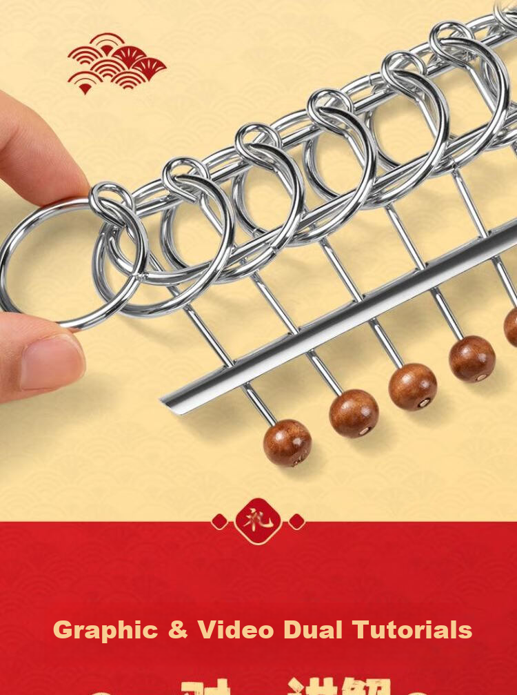 Deli Deli Nine-Link Luban Lock Puzzle Educational Toy Intelligence Unlocking 7-14 Years Old Children's Festival Birthday Gift 8-Piece Set 8