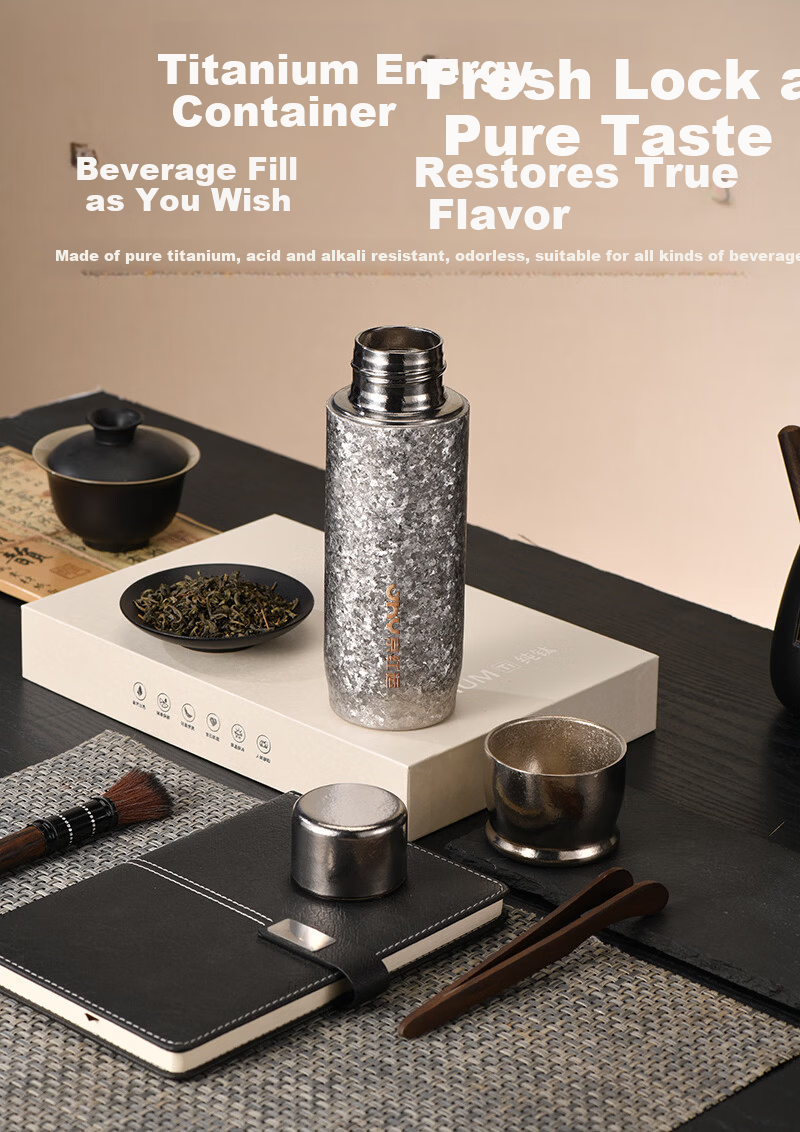 JHY Pure Titanium Insulated Magnetic Double-Layer Titanium Cup Tea Separation Stewing Tea Brewing Water Cup Business Office Mug 8