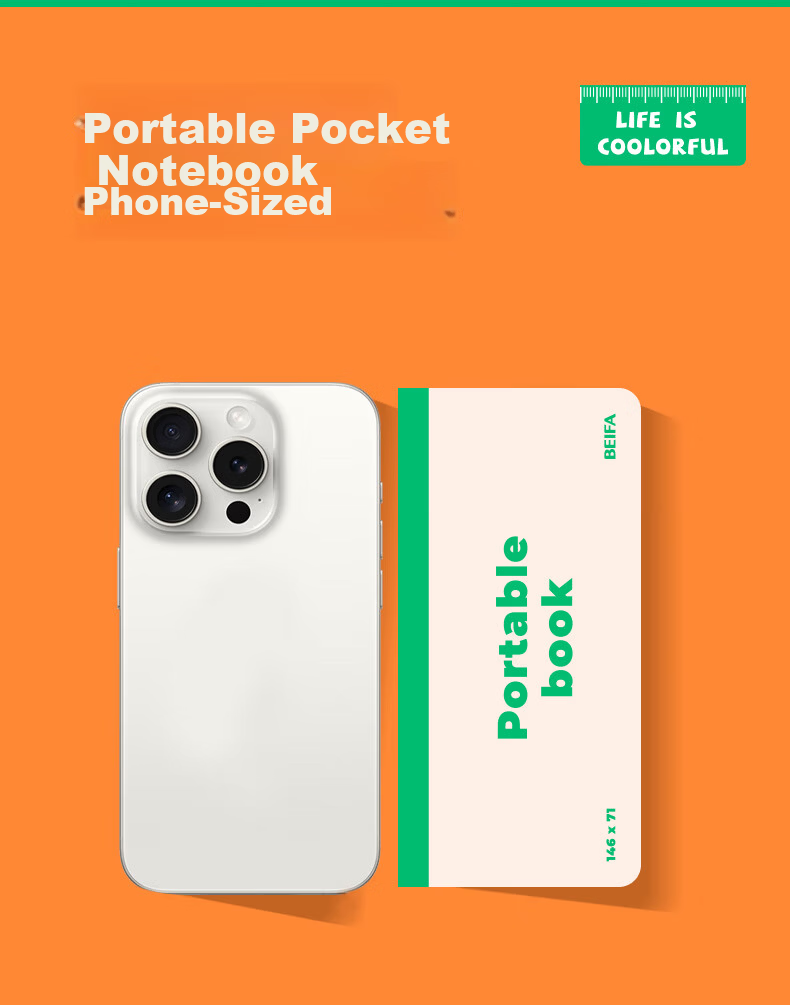 BEIFA Pocket Notebook Mini Portable Pocket Diary Small Diary Word Book Planner Avocado Green - Lined [Back to School Essential] 6