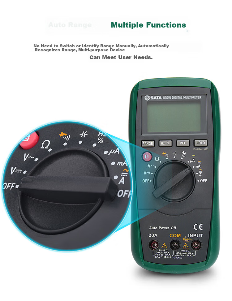 SATA 03005 Handheld Multimeter Digital Clamp Meter Capacitance Resistance Voltage Tester 5