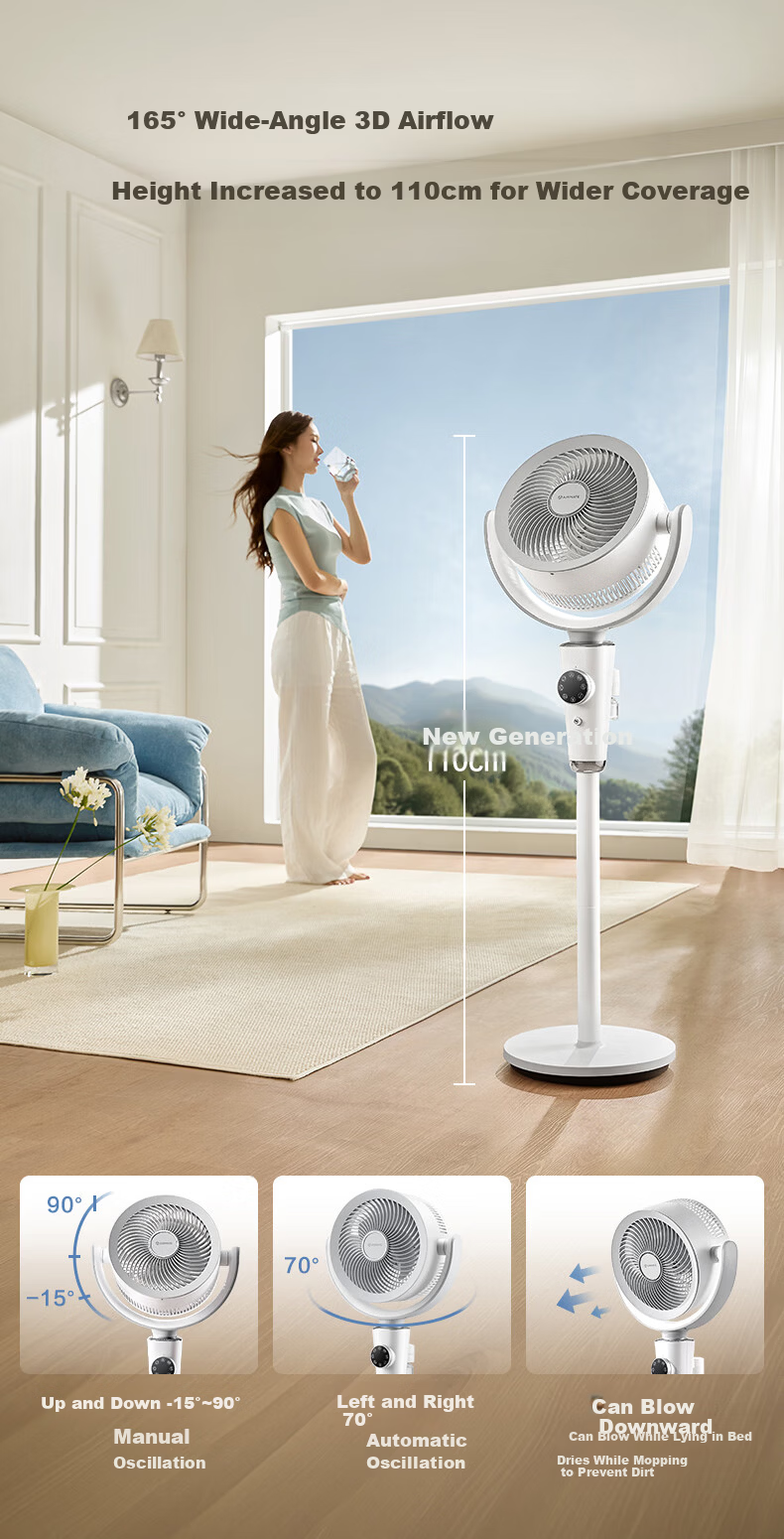 AIRMATE Air Purifying Mosquito Repellent Oscillating Desktop Table Fan Quiet Energy-Saving Bedroom Dormitory Floor Fan with Strong Wind and Gentle Breeze 4